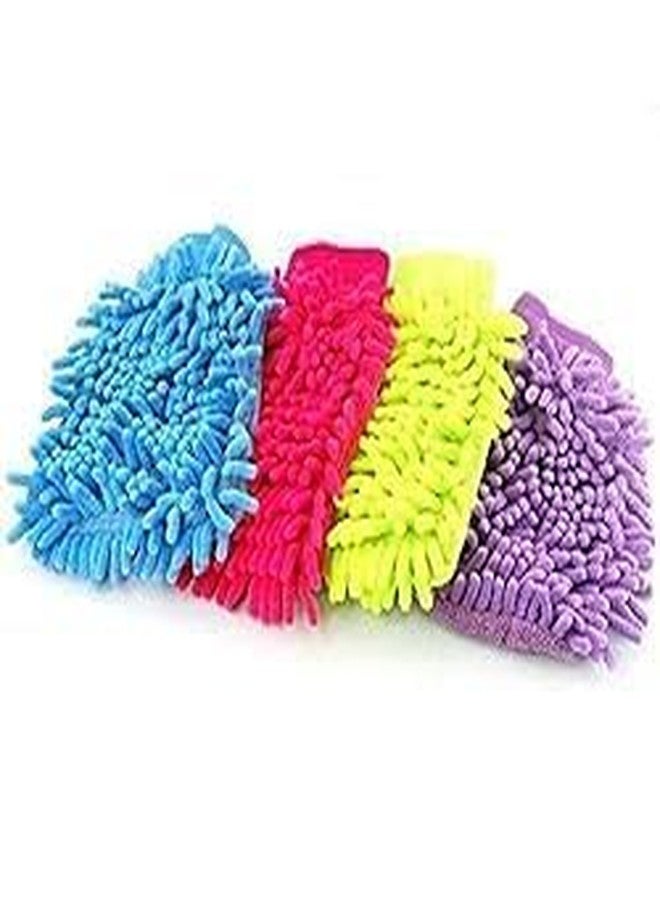 Dropware Large Microfiber Double Sided Dusting Cleaning Glove for Home Office Kitchen Hotel, Free Size, Multicolor - Pack of 2 - Image 3